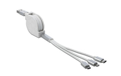 USB2.0-Ladekabel Aufrollkabel, weiss, 0.82m