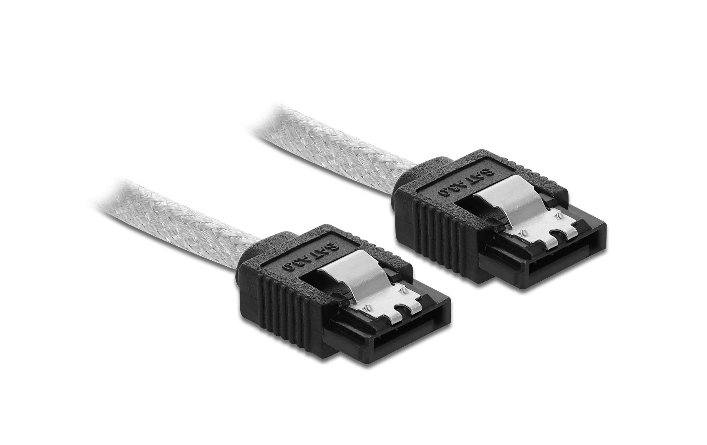 Delock SATA3 Kabel: 0.2m, Metall Clip