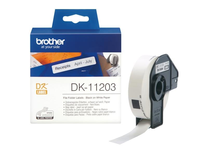 Brother | P-touch DK-11203 Ordner/Register | Etiketten 300Stk./Rolle 17x87mm