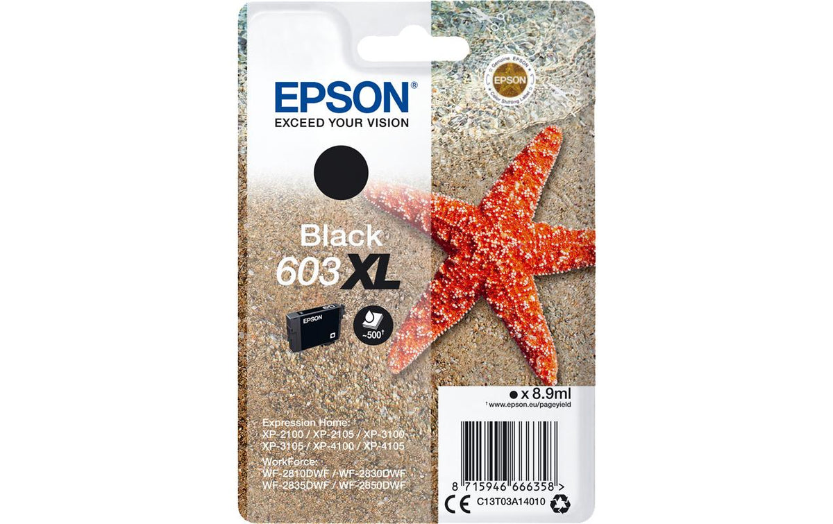 Epson, Tinte 603XL / C13T03A14010 Black