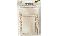 Folia, Stoffbeutel Nature/Weiss, 6 Stück