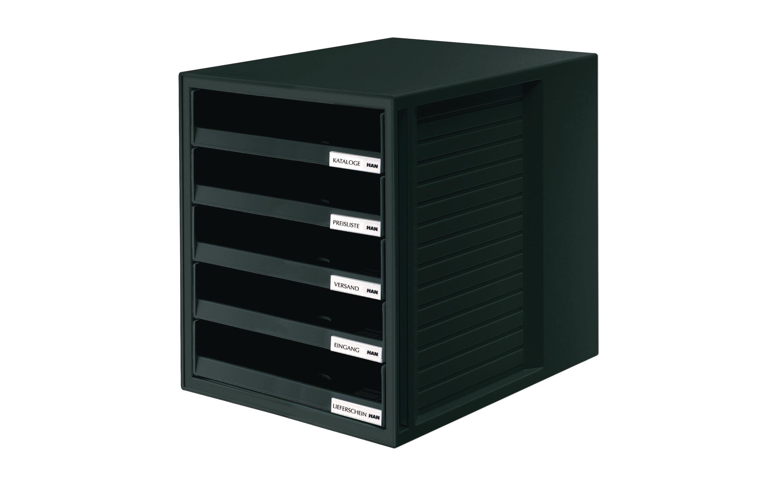 HAN, Schubladenbox A4 Schrank-Set, Schwarz