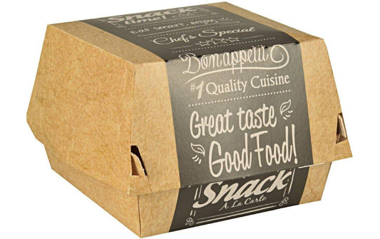 Papstar | Burgerboxen Good Food gross FSC | Pack à 50 Stück, 7 cm x 11 cm x 11,5 cm