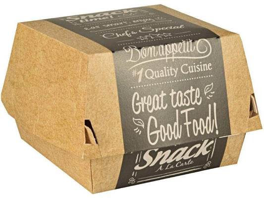 Papstar | Burgerboxen Good Food gross FSC | Pack à 50 Stück, 7 cm x 11 cm x 11,5 cm
