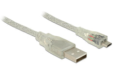 Delock USB2 Kabel A-MicroB, 2m, transparent