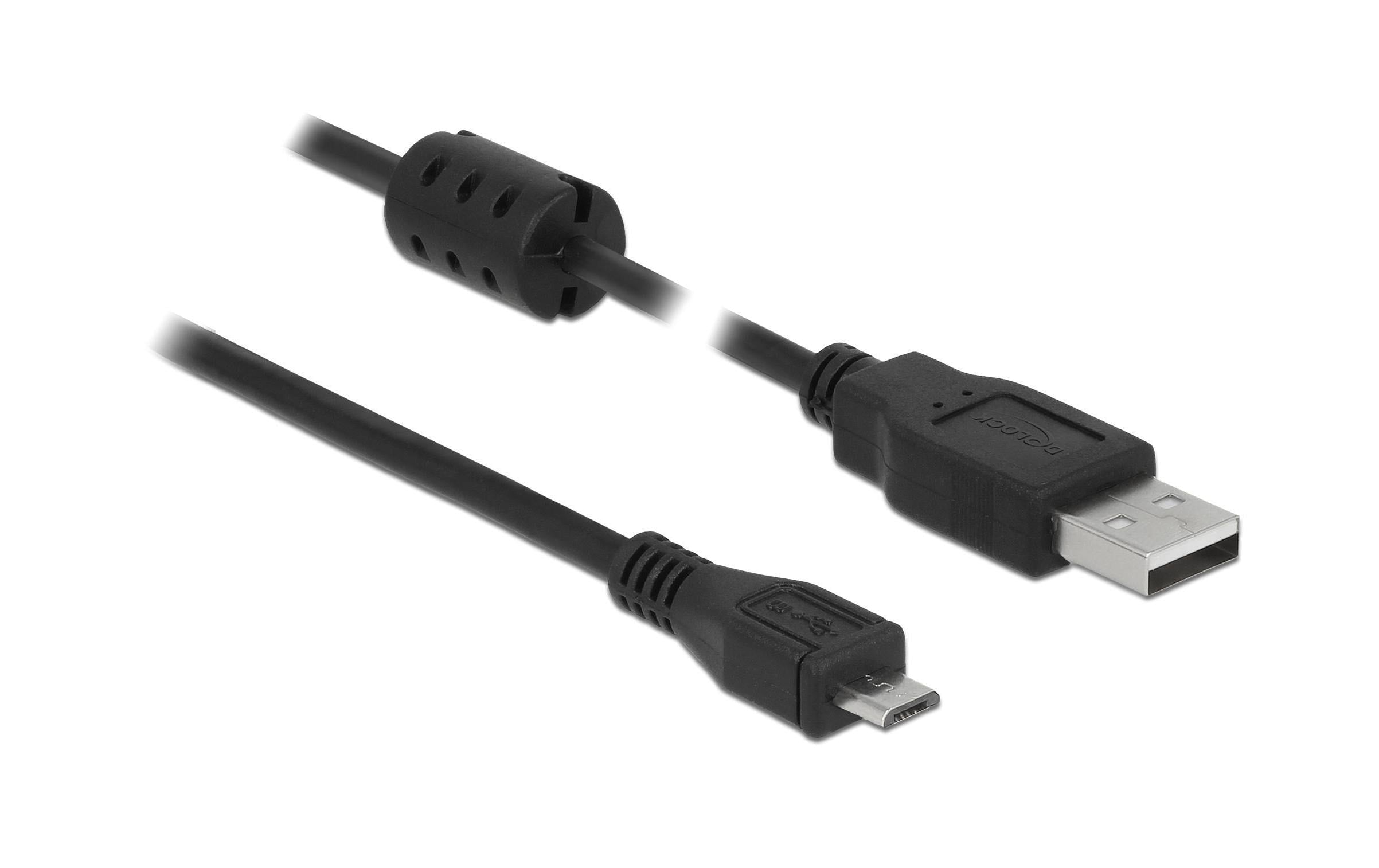 Delock USB2 Kabel A-MicroB, 0.5m, schwarz