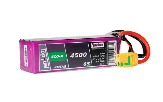 Hacker | TF ECO-X LiPo-Akku 22.2V 4500mAh 6S 20C | 140x43x48 mm, 595 g XT90/AS, MTAG
