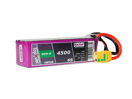 Hacker | TF ECO-X LiPo-Akku 22.2V 4500mAh 6S 20C | 140x43x48 mm, 595 g XT90/AS, MTAG