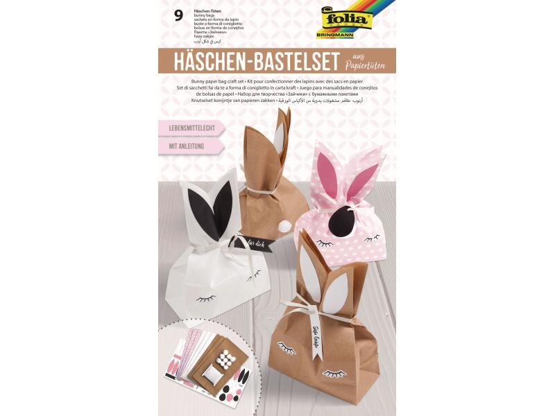 Folia | Papiertüten-Set Häschen | 9 lebensmittelechte Tüten