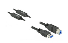 Delock USB3.2 Kabel, 10m, A-B, Schwarz