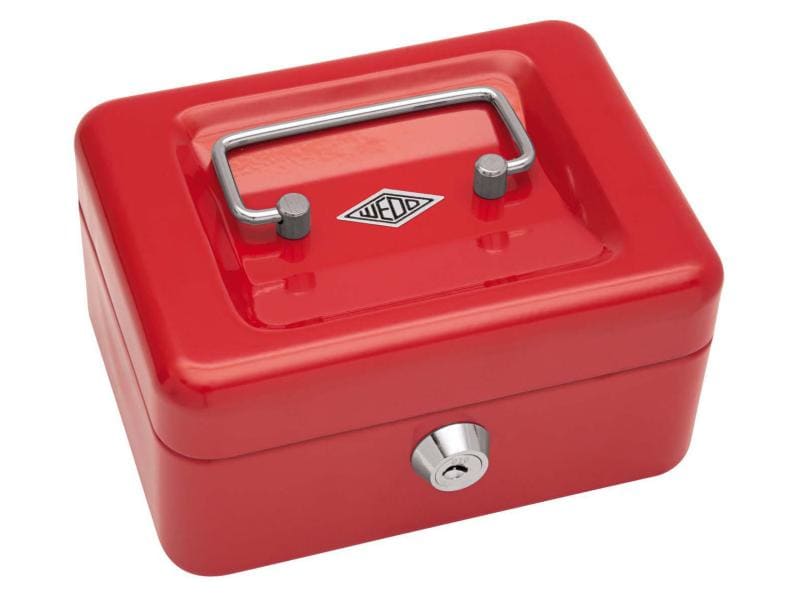 WEDO | Geldkassette, 15.2x11.5x8.0cm | 4 Fächer, rot