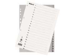 Biella | Register Vollformat aus Kunststoff | 1-20, A4, 4 Loch, 1 Stück
