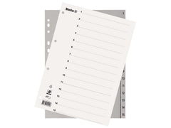 Biella | Register Vollformat aus Kunststoff | 1-15, A4, 4 Loch, 1 Stück