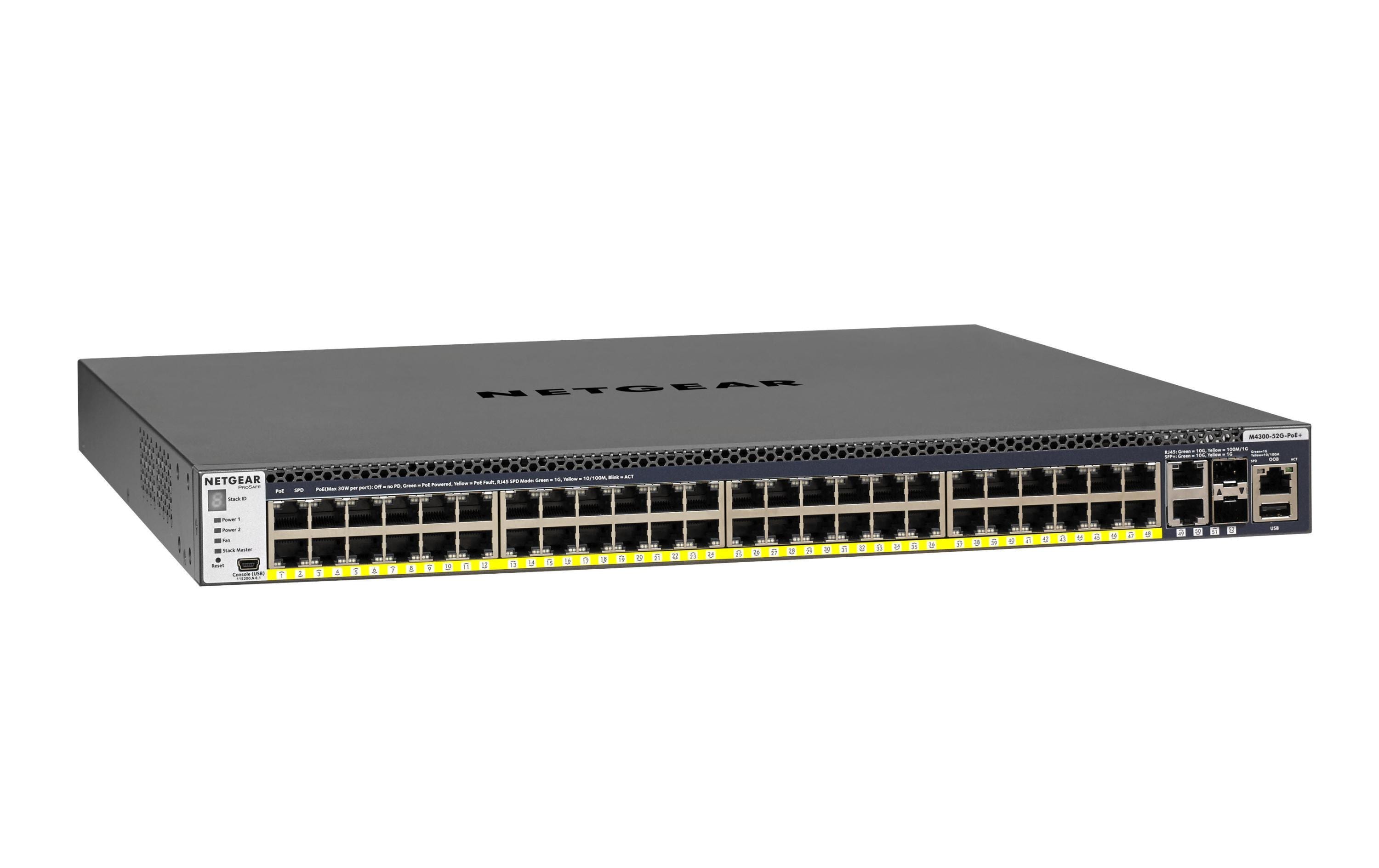 Netgear GSM4352PA: 48Port PoE+ Switch,4x10G