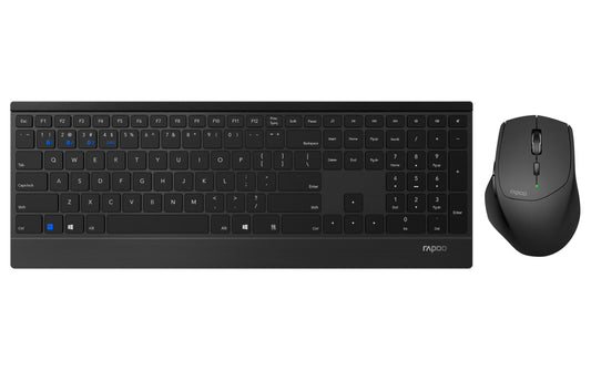Rapoo | Tastatur-Maus-Set 9500M wireless | multimode, schwarz