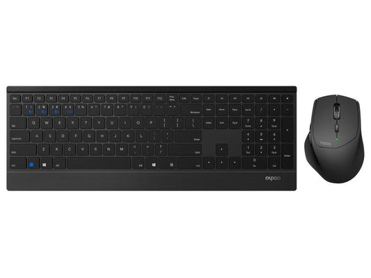 Rapoo | Tastatur-Maus-Set 9500M wireless | multimode, schwarz