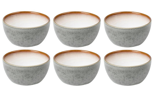 Bitz | Schale 10cm Grau/Creme | 6 Stk., D: 10cm, H: 5cm, Stoneware