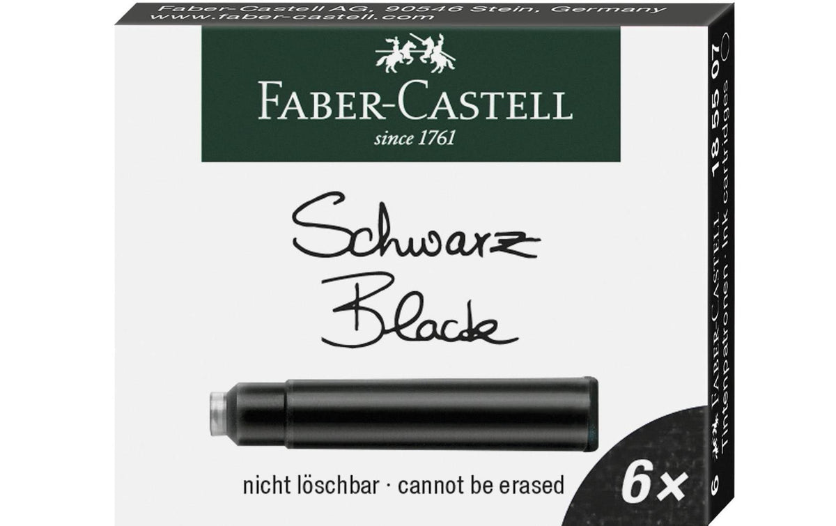 Faber-Castell, Tintenpatrone Schwarz, 6 Stü