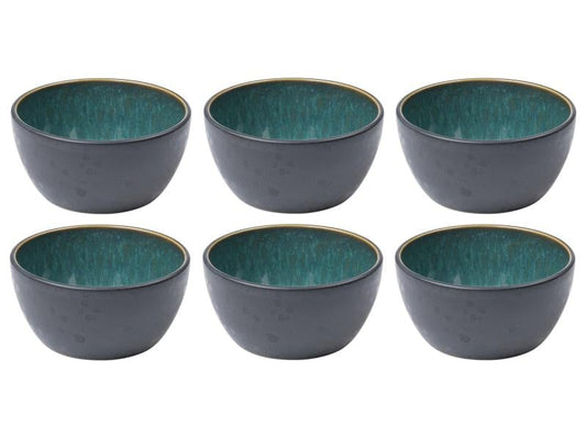 Bitz | Schale 10cm Schwarz/Grün | 6 Stk., D: 10cm, H: 5cm, Stoneware