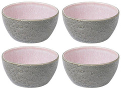 Bitz | Schale 12cm Grau/Pink | 4 Stk., D: 12cm, H: 6cm, Stoneware