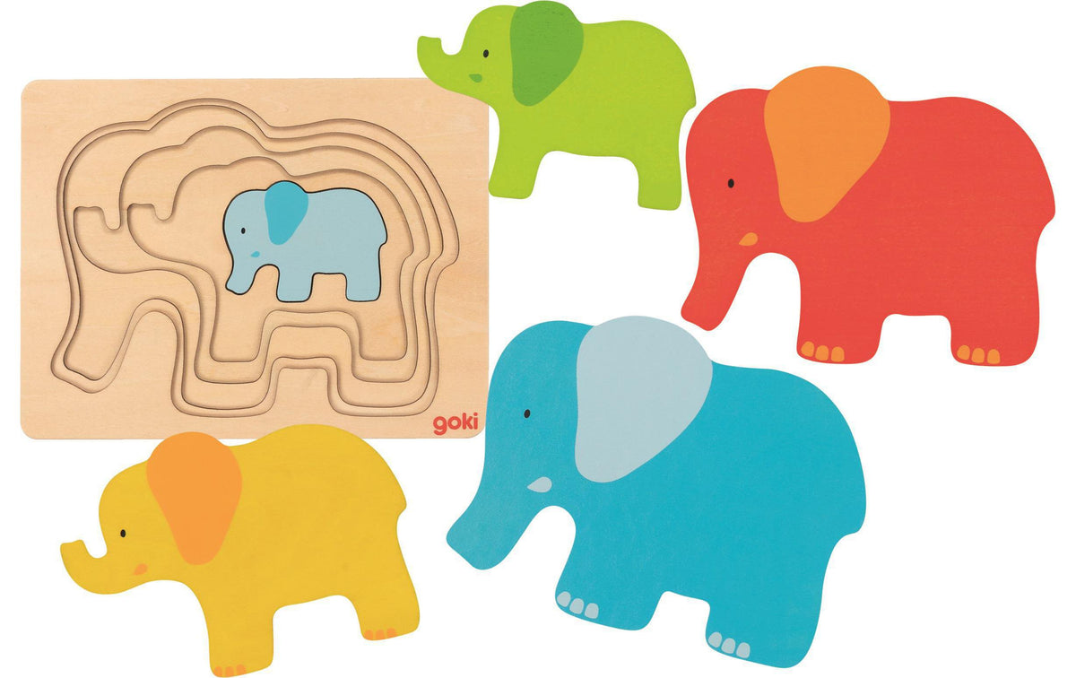 Goki Schichtenpuzzle Elefant