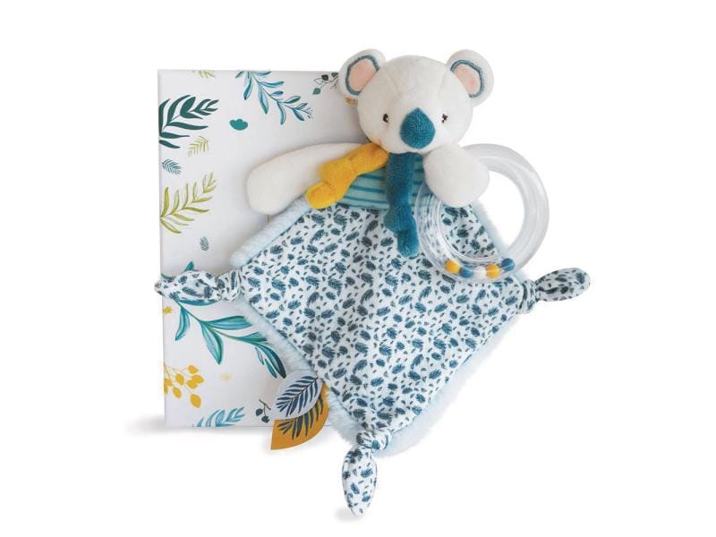 DouDou et compagnie | DouDou Geschenkset | Koala Rassel mit Schmusetuch 22cm