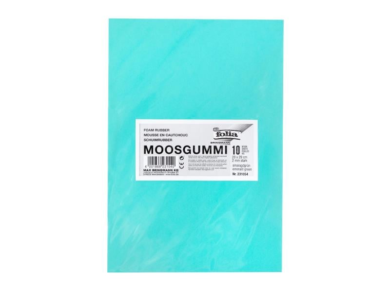 Folia | Moosgummi-Set 10 Stück, Smaragdgrün | 10 Bogen à 20x29cm
