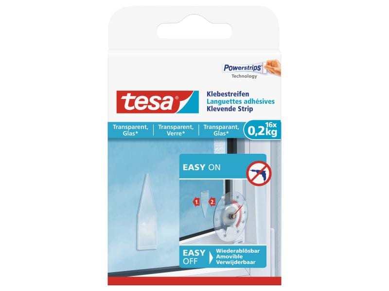 tesa | Klebestreifen transparent, Glas, 0,2 kg | 16 x 0,2KG