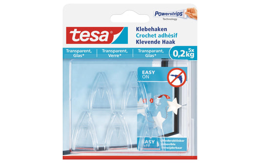 Klebehaken transparent, Glas, 0,2 kg