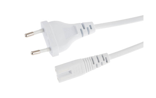 Niwotron | Netzkabel Euro T26 - C7, 2 m weiss | T26 gerade, C7 gerade