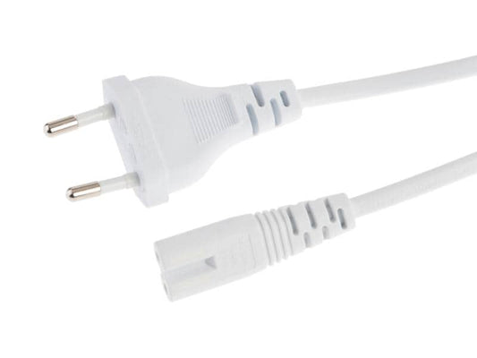 Niwotron | Netzkabel Euro T26 - C7, 2 m weiss | T26 gerade, C7 gerade