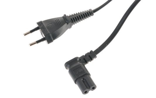 Niwotron | Netzkabel Euro T26 - C7, 1.5 m schwarz | T26 gerade, C7 geweinkelt