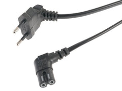 Niwotron | Netzkabel Euro T26 - C7, 2 m schwarz | T26 geweinkelt, C7 gewinkelt