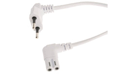 Niwotron | Netzkabel Euro T26 - C7, 3 m weiss | T26 geweinkelt, C7 gewinkelt