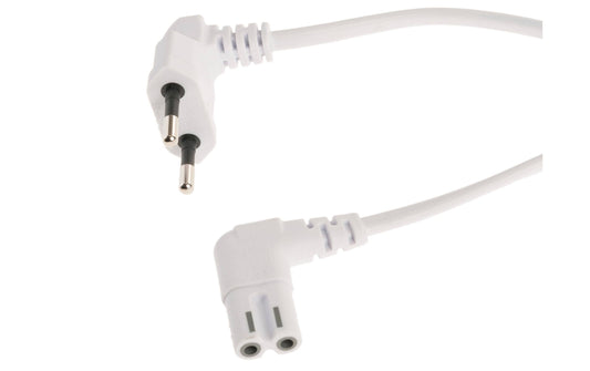 Niwotron | Netzkabel Euro T26 - C7, 5 m weiss | T26 geweinkelt, C7 gewinkelt