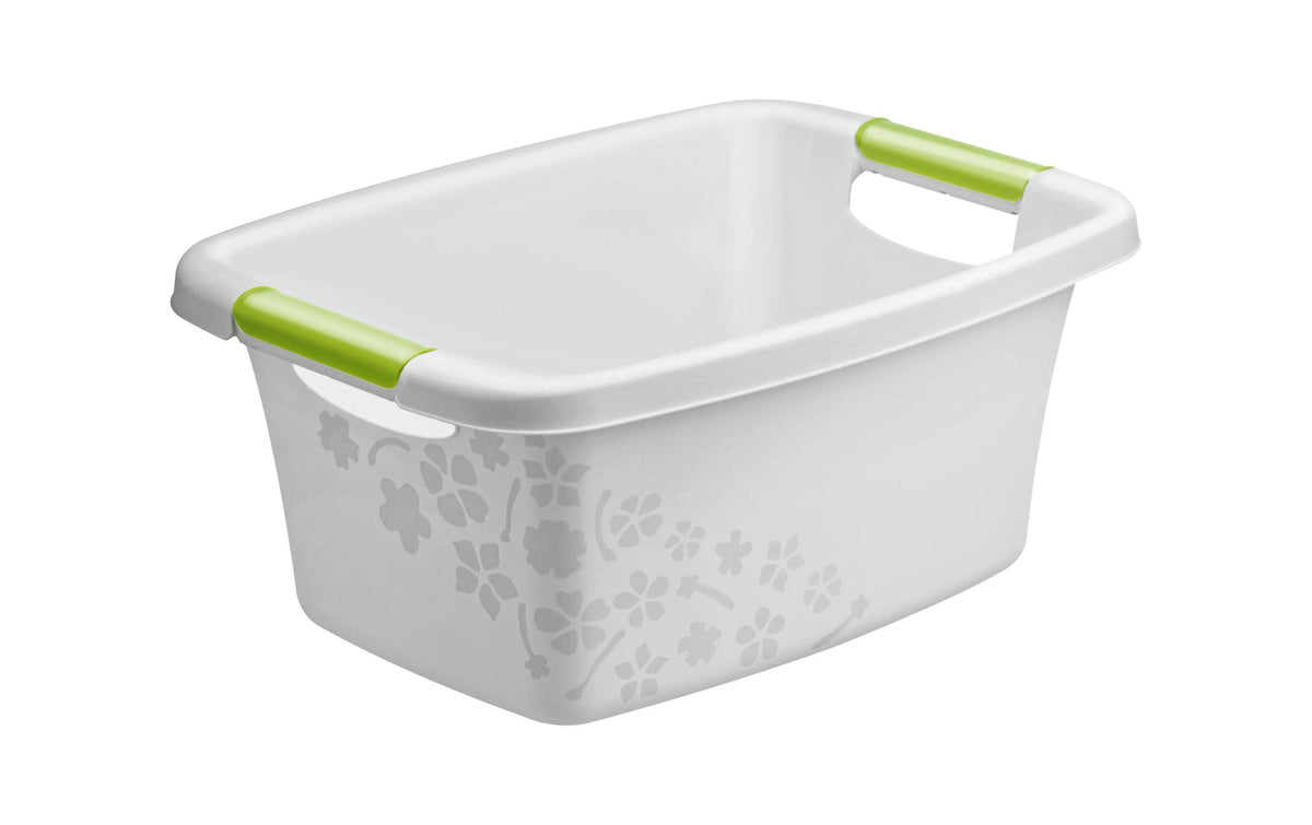 Rotho Wanne Flowers 12 Liter cool grey