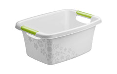 Rotho Wanne Flowers 12 Liter cool grey