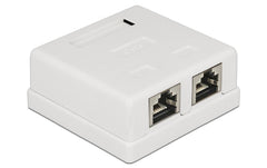 Delock RJ-45 Cat.6 Gehäuse: 2 Port