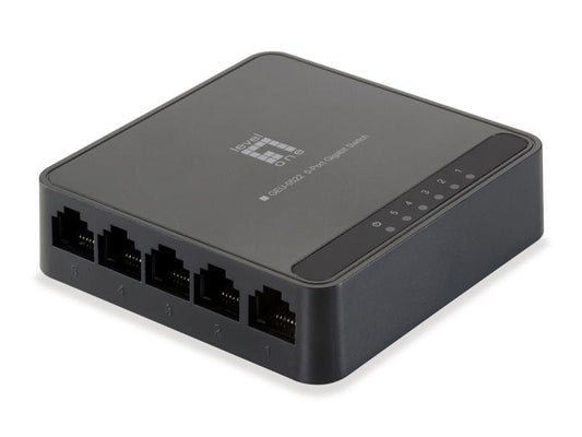 LevelOne | GEU-0522: 5-Port-Gigabit-Switch | 1000Mbps, externes Netzteil