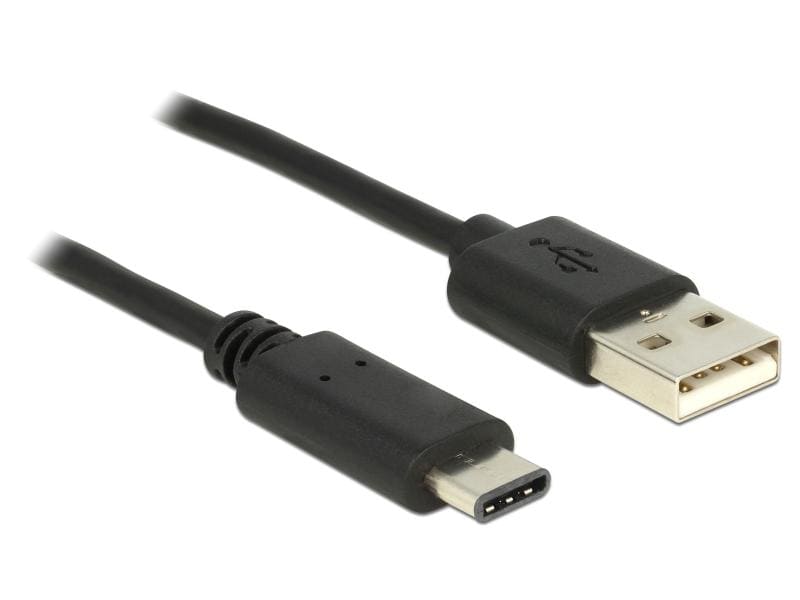Delock | USB2.0-Kabel A-TypC: 50cm, schwarz | max. 480Mbps, Typ-C