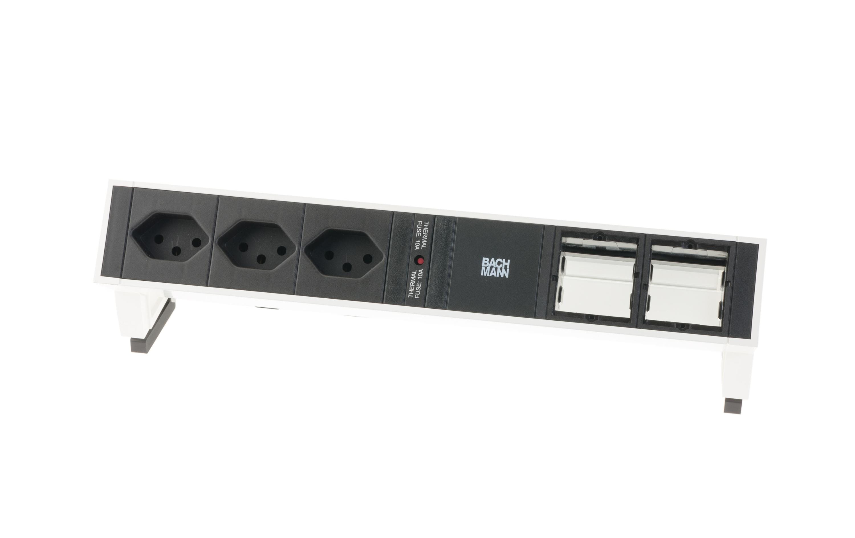 Steckdosenleiste DESK 2, 3xT13, 2xCustom, w
