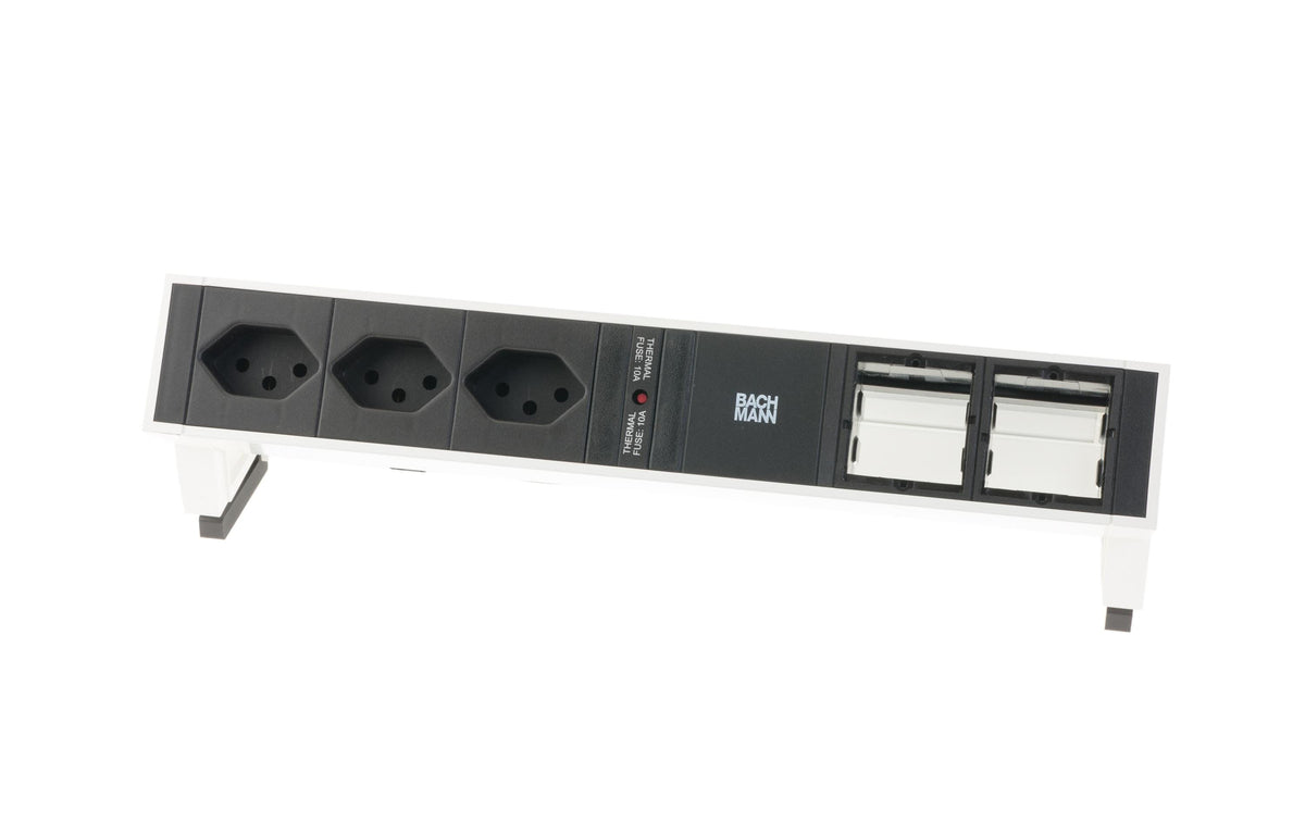 Steckdosenleiste DESK 2, 3xT13, 2xCustom, w