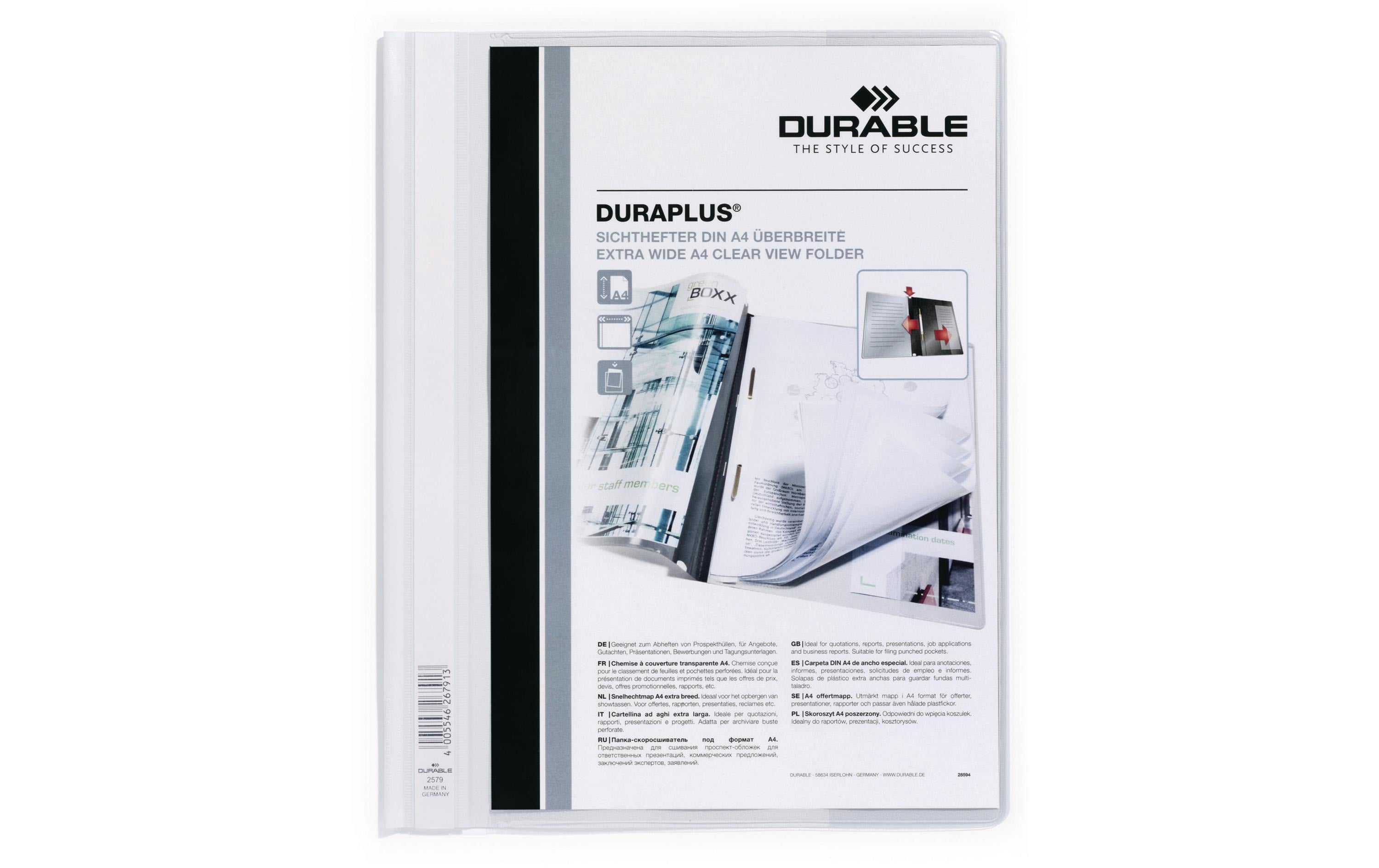 DURABLE, Schnellhefter Duraplus Weiss