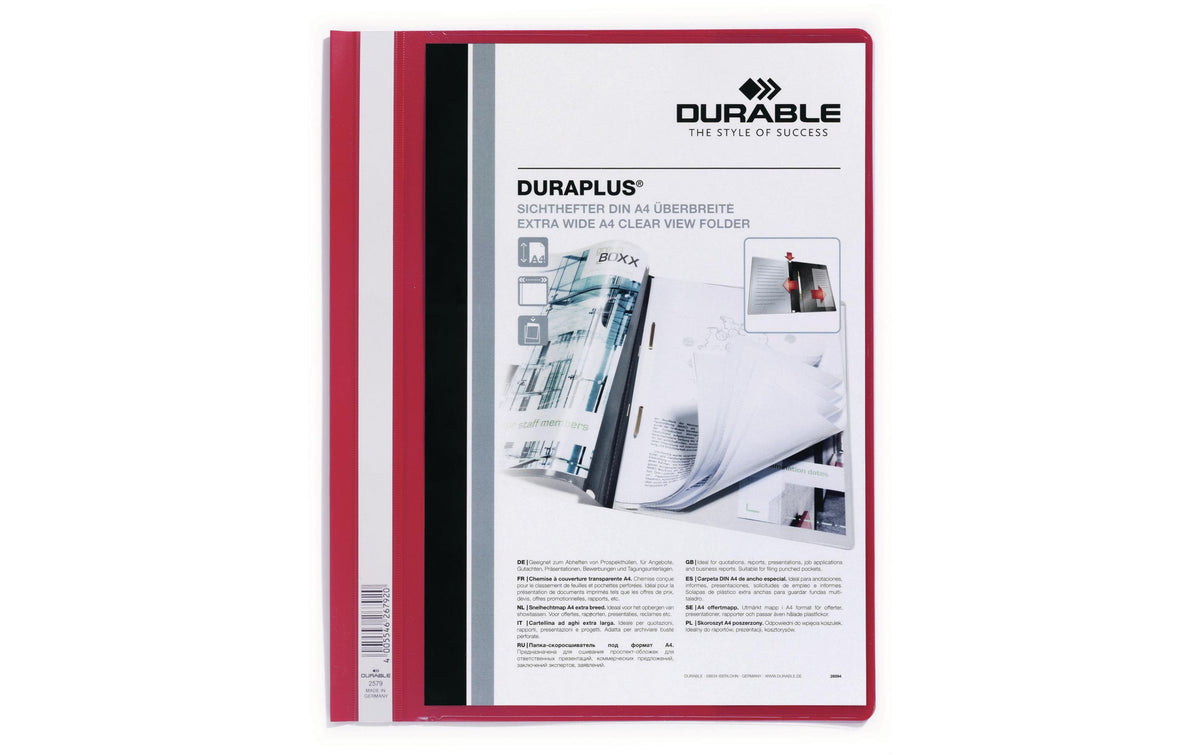 DURABLE, Schnellhefter Duraplus Rot