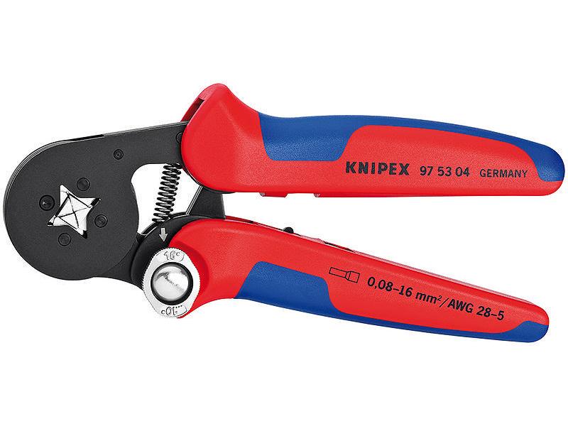 Knipex | Selbsteinstellende Crimpzange 180 mm | für Aderendhülsen 0,08 - 10 + 16 mm²