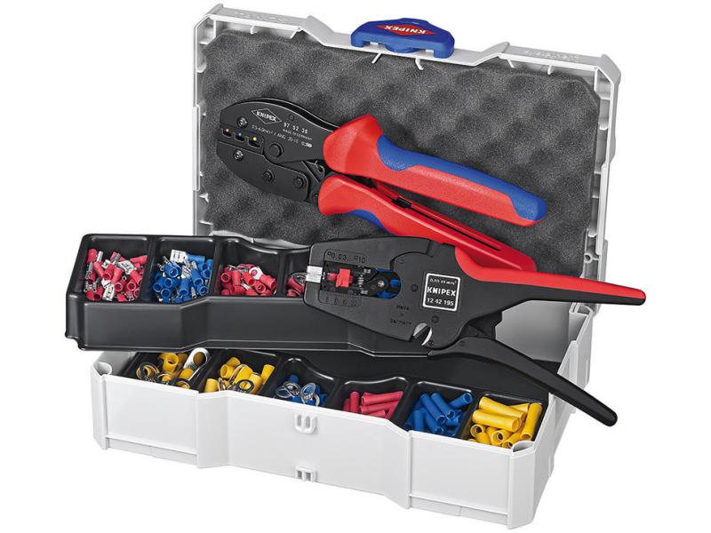 Knipex | Crimp-Sortiment für Kabelverbinder | mit Abisolierzange und Crimpzange