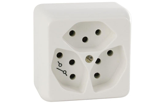 Steffen Steckdose 3xT13G, AP, weiss
