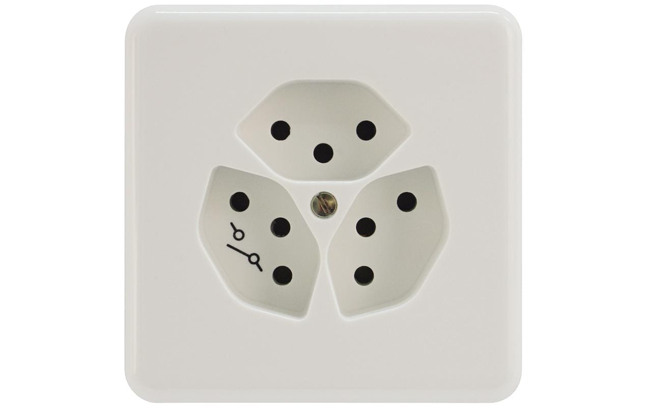 Steffen Steckdose 3xT13G, UP, weiss