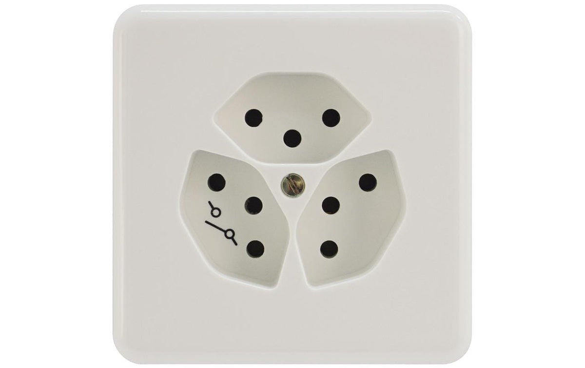 Steffen Steckdose 3xT13G, UP, weiss