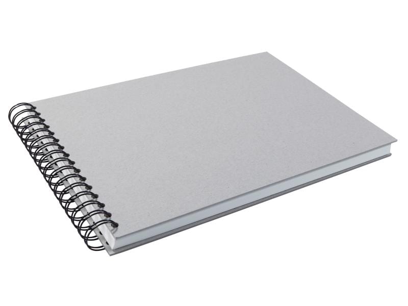 KUNST & PAPIER | Kunst + Papier Spiral-Skizzenbuch, grau | 110 Seiten, A4 quer, 130gm